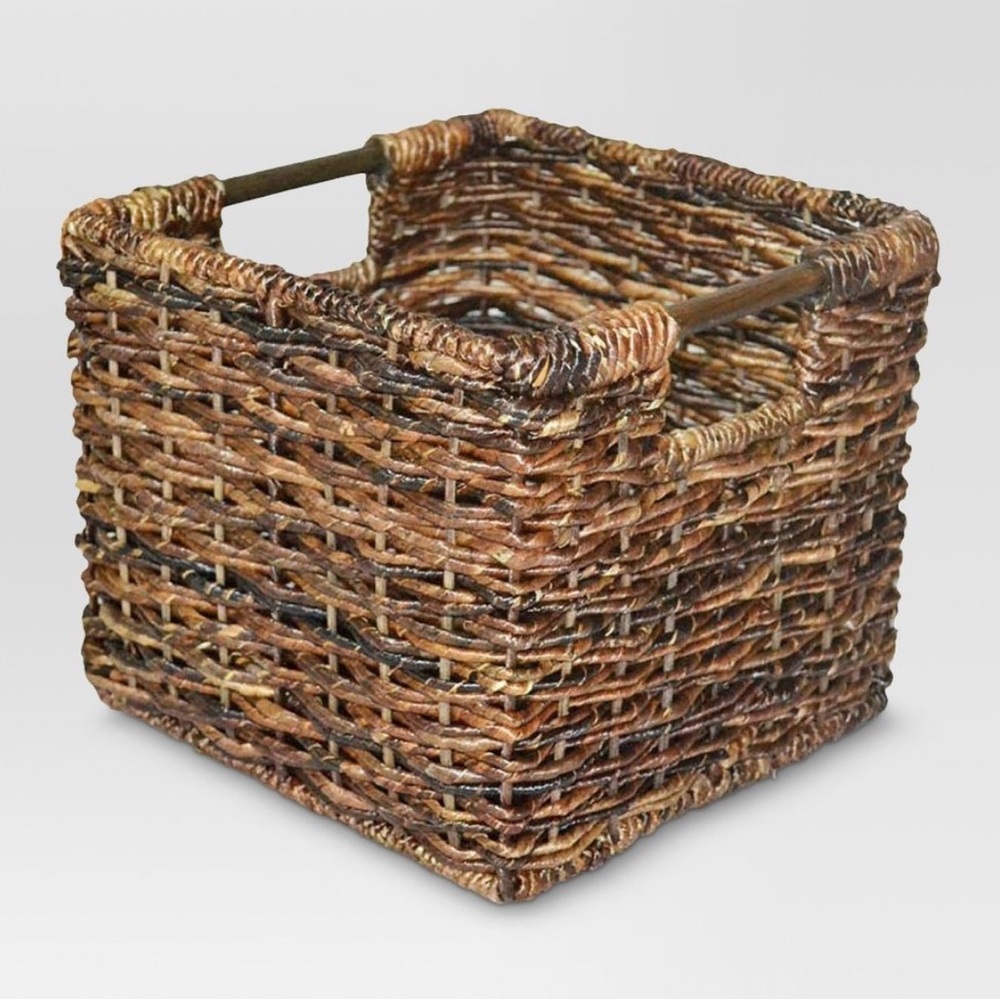 Target Threshold Handcrafted Maize Woven Decorative Square Storage Basket Bin